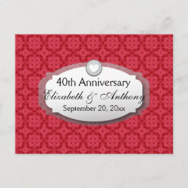 Postal De Anuncios Aniversario de bodas número 40 Rubí Rojo Z06