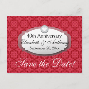 Postal De Anuncios Aniversario de la Boda del 40° Aniversario Ruby Re