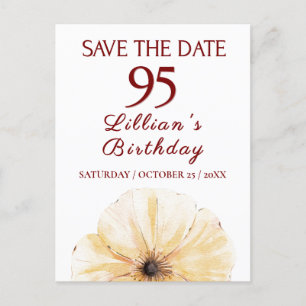 Postal De Anuncios Aniversario de la floral 95 - Elegante diseño amar