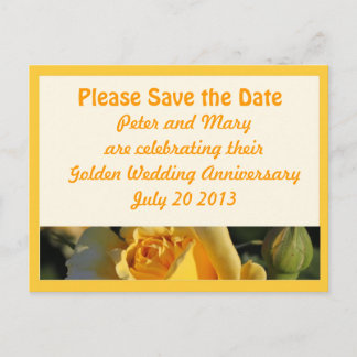 Postal De Anuncios Aniversario del Boda de Oro salve la fecha