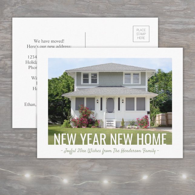 Postal De Anuncios Año Nuevo Hogar Moderno Festividad Fotográfica En  (Subido por el creador)