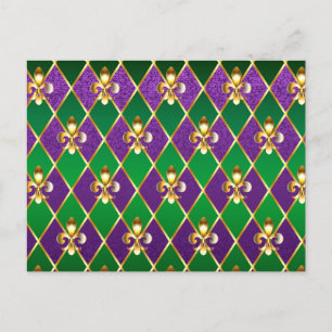 Postal De Anuncios Antecedentes de joyas Mardi Gras
