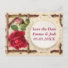 Postal De Anuncios Antigüedad victoriana antigua rosa rústica