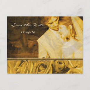 Postal De Anuncios Antiguos Rosas guardan la fecha con tus fotos