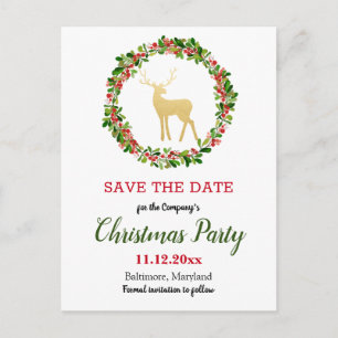 Postal De Anuncios Antler Berry Wreath Navidades Fiesta Guardar La Fe