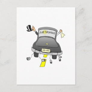 Postal De Anuncios Apenas casado (coche)