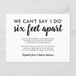 Postal De Anuncios Aplazada la boda de cambio de fecha Six Feet Apart