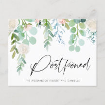 Aplazamiento de Boda Acuarela Floral Verdor