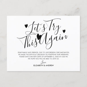 Postal De Anuncios Aplazamiento de Boda Cambio de Fecha Probemos de N