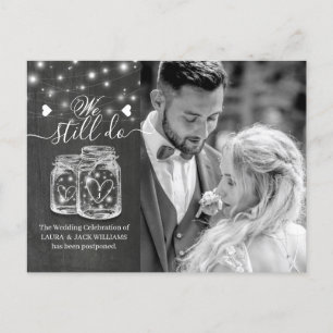 Postal De Anuncios Aplazamiento de Boda en Mason Jars Nos Casamos Fot