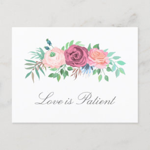 Postal De Anuncios Aplazamiento de boda floral pastel de amor es paci