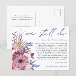 Postal De Anuncios Aplazamiento de Boda Nosotros Todavía Nos Casamos 