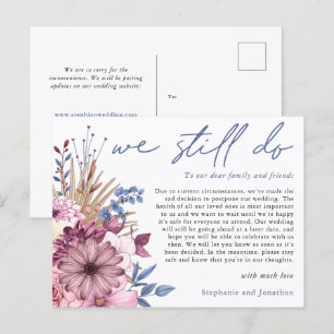 Postal De Anuncios Aplazamiento de Boda Nosotros Todavía Nos Casamos