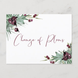 Postal De Anuncios Aplazamiento de la boda Cambio de planes Bayas de 