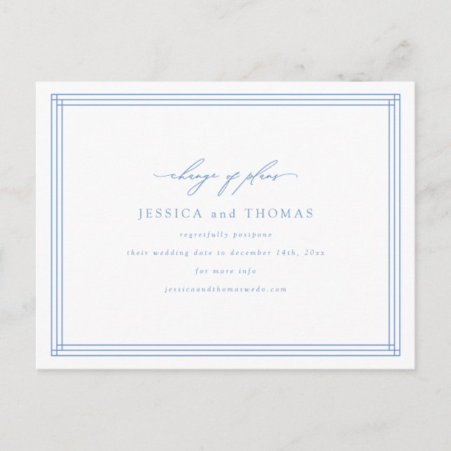Postal De Anuncios Aplazamiento de la boda Chic Window Cambio de fech (Anverso)