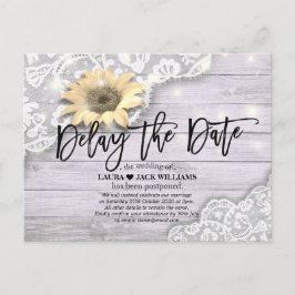 Postal De Anuncios Aplazamiento de la boda Retrasar la fecha Encaje G