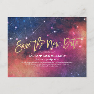 Postal De Anuncios Aplazamiento del boda Salve la nueva estrella de g