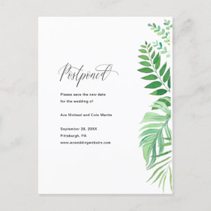 Postal De Anuncios Aplazamiento simple del Boda de la vegetación
