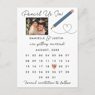 Postal De Anuncios "Apúntanos" Calendario Moderno Salva la Fecha