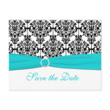 Aqua, Blanco y Negro Póster de Fecha de Guardado