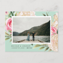 Aqua Peony y flores Foto BODA SAVE THE FATE