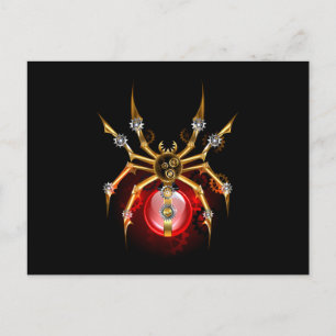 Postal De Anuncios Araña steampunk sobre negro