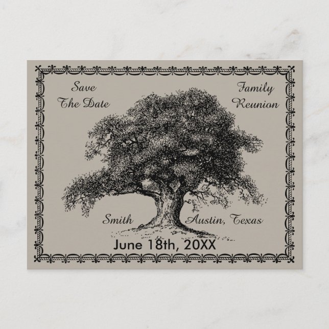 Postal De Anuncios Árbol de cosecha antigua Reunión de familia rusa a (Anverso)