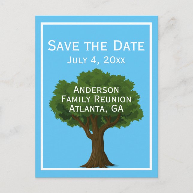 Postal De Anuncios Árbol de familia| Reunión familiar salva la fecha (Anverso)