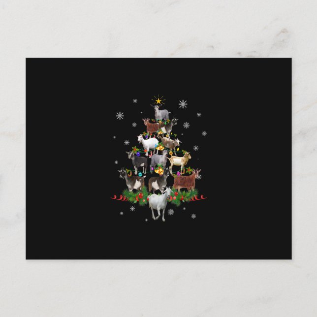 Postal De Anuncios Árbol de Navidad Cabra Cabra de Nieve Navidad (Anverso)