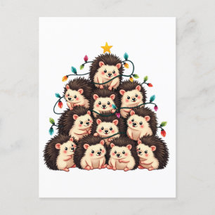 Postal De Anuncios Árbol de Navidad de erizo Feliz Navidad Xmas 