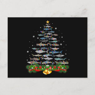 Postal De Anuncios Árbol de Navidad de Tiburón Regalos para Amantes d