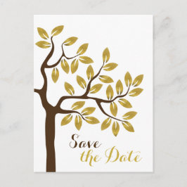 Postal De Anuncios Árbol de Relieve metalizado dorado boda moderna Gu