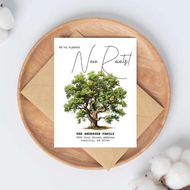 Postal De Anuncios Arbol de roble de acuarela de dirección de nuevas  (Subido por el creador)