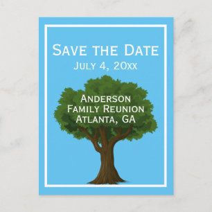 Postal De Anuncios Árbol genealógico   Reunión familiar Salvar la fec