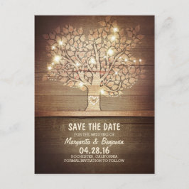 Postal De Anuncios Árbol Rústico & Cadena de Luces para Guardar la Fe