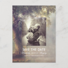 Postal De Anuncios Árbol y luces de tracción Foto rústica Guardar fec