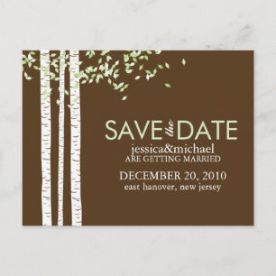 Postal De Anuncios Árboles de Abedul Salvan la Fecha de la Boda
