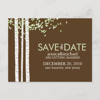 Postal De Anuncios Árboles de Abedul Salvan la Fecha de la Boda