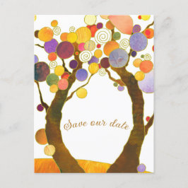 Postal De Anuncios Árboles de Amor de Boda en Estilo Boho Save the Da