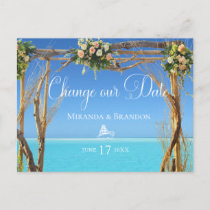 Postal De Anuncios Arco floral de bodas de verano cambia nuestra fech