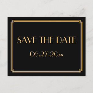 Postal De Anuncios Art Deco Gran Gatsby Negro Guardar La Postcarta De