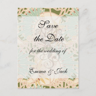 Postal De Anuncios art nouveau decorativo follaje floral
