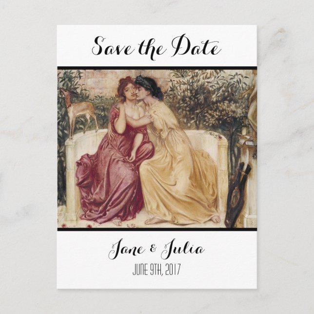 Postal De Anuncios Arte clásico salva la fecha (dos mujeres) (Anverso)