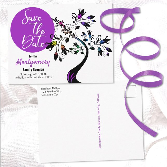 Postal De Anuncios Arte de árbol personalizado para reunión familiar, (Subido por el creador)