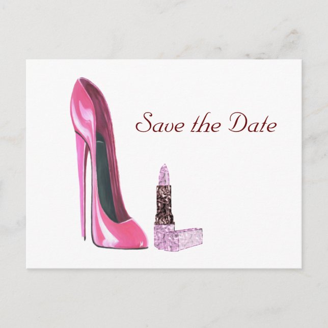Postal De Anuncios Arte de palo de labios rosados y zapatillas (Anverso)