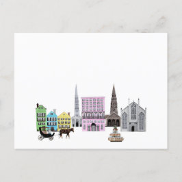 Postal De Anuncios Arte del paisaje urbano de la ciudad de Charleston