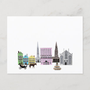 Postal De Anuncios Arte del paisaje urbano de la ciudad de Charleston