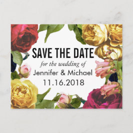 Postal De Anuncios Arte Floral Guardar la Fecha