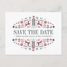 Postal De Anuncios Arte folclórico escandinavo | BODA GUARDAR LA FECH