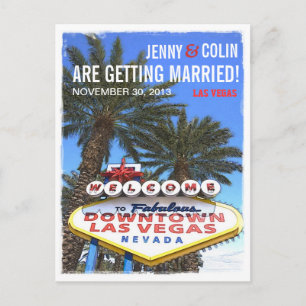Postal De Anuncios Arte Moderno de Las Vegas Foto Guardar la Fecha